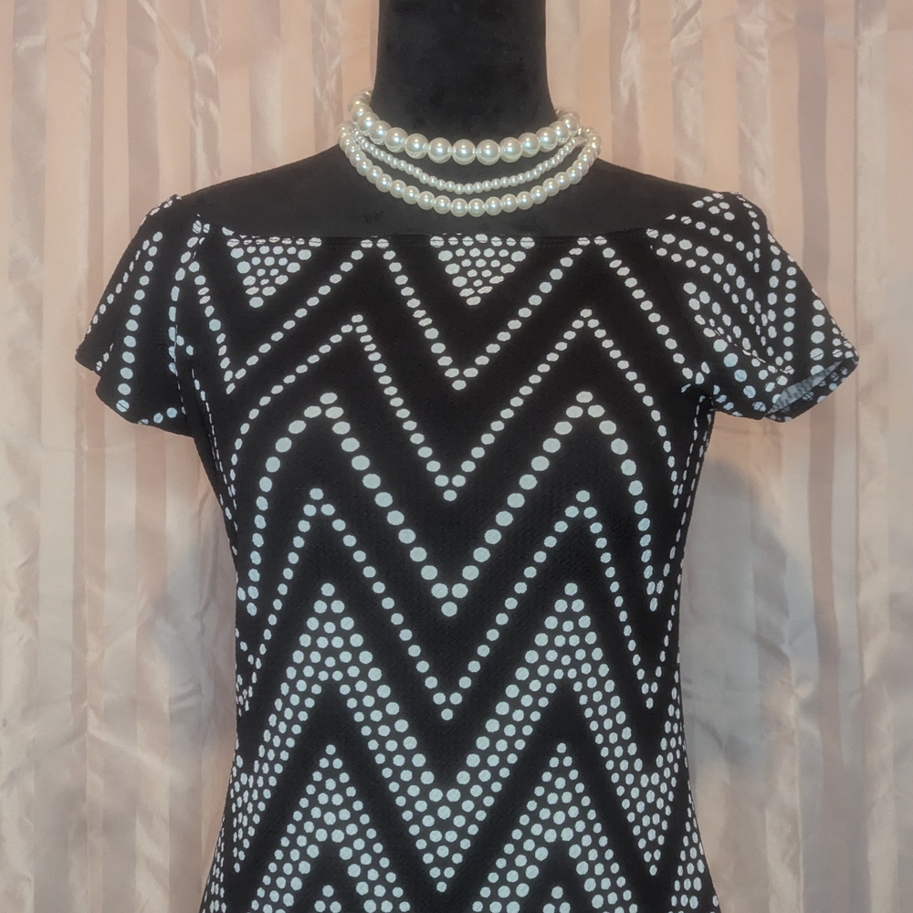 Black and White Zigzag Women's Dress